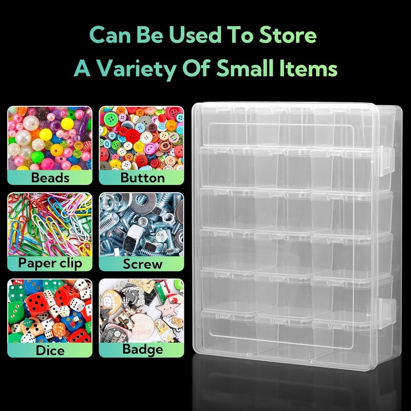 KISLANE Plastic Storage for 210 Dice, Dice Display Case With 18 Boxes Each Holding up to 12 Dices, Dice Case for DnD Dice Great for Dice Collectors or RPG D&D Games (2-Pack Transparent) - Image 3